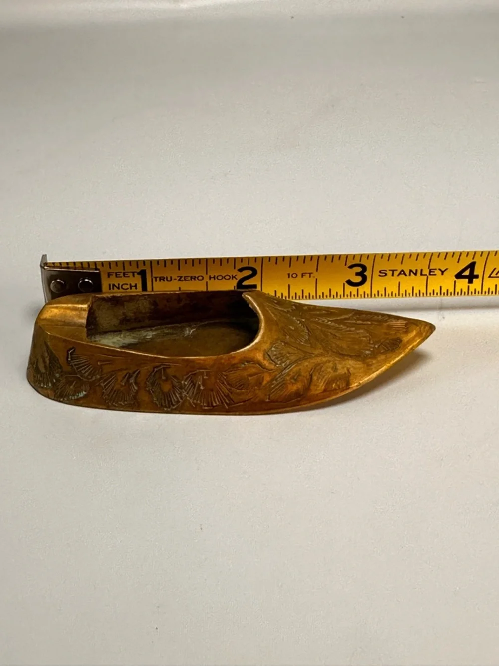 Vintage Engraved Brass Ashtray Shoe/Slipper Made in India Intricate Design